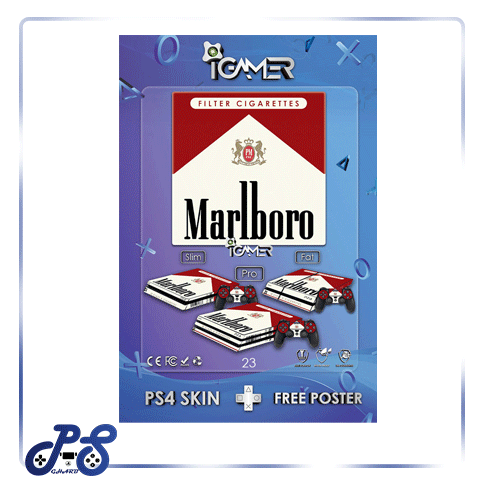 کاور اسکین پلی استیشن 4 - مدل Marlboro قرمز